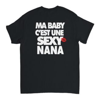 T-shirt « SEXY NANA » â Pure White / Noir Intense